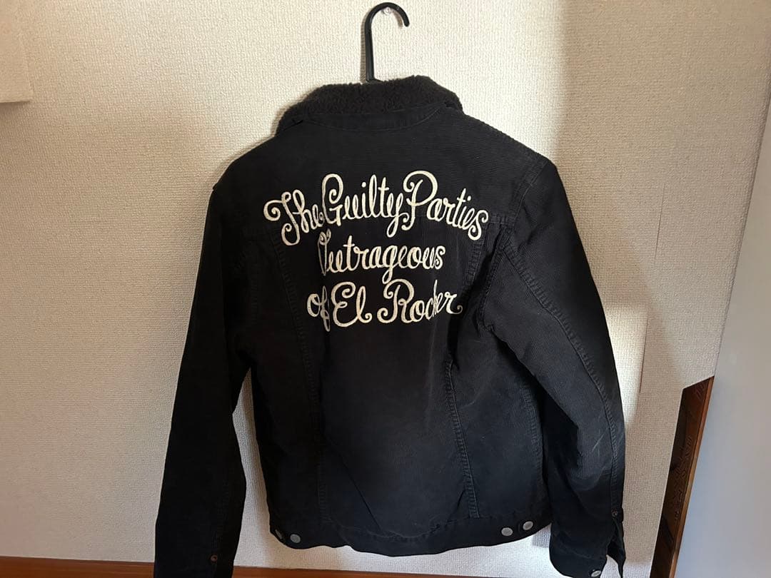 ワコマリア　ボア襟黒ジャケット