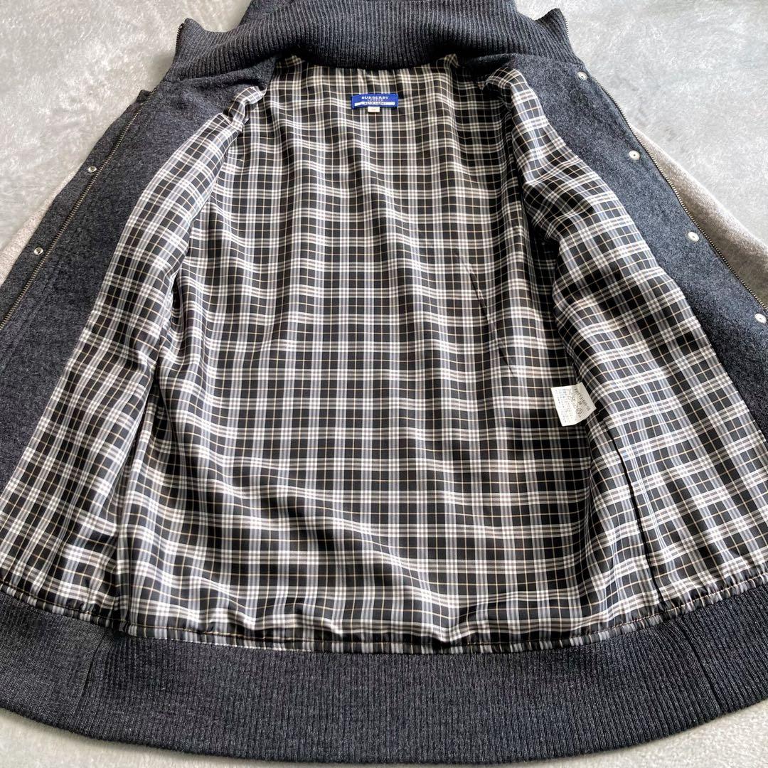 美品✨バーバリーブルーレーベル スタジャン ニット フード付 ノバチェック 38