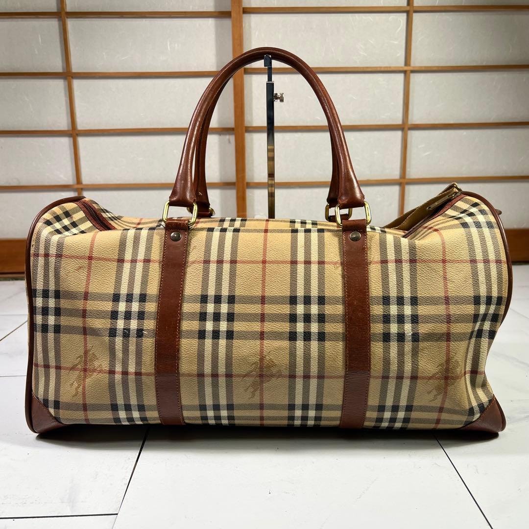 バーバリー ノバチェック ボストンバッグ ハンドバ2wayショルダー 大容量