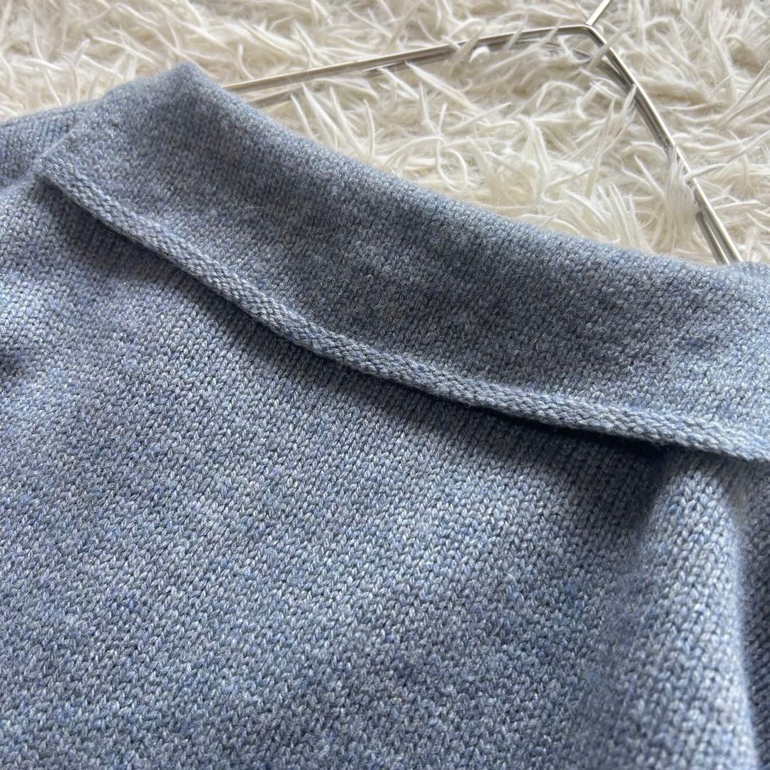 美品　マーガレットハウエル　シルクカシミヤ　vネックセーラー襟　ニット　セーター