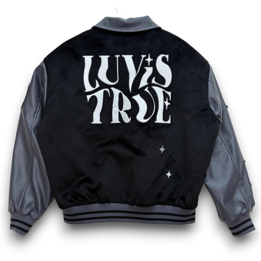 【美品】韓ドル着用 MZ LVT VARSITY JACKETチャコール 秋冬