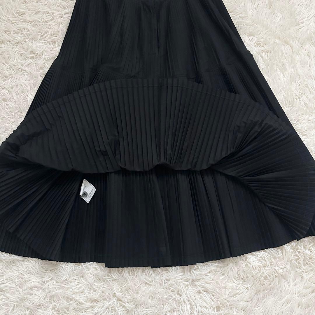 美品✨️45R ダンプ アコーディオンプリーツスカート 綿100% 黒 Lサイズ