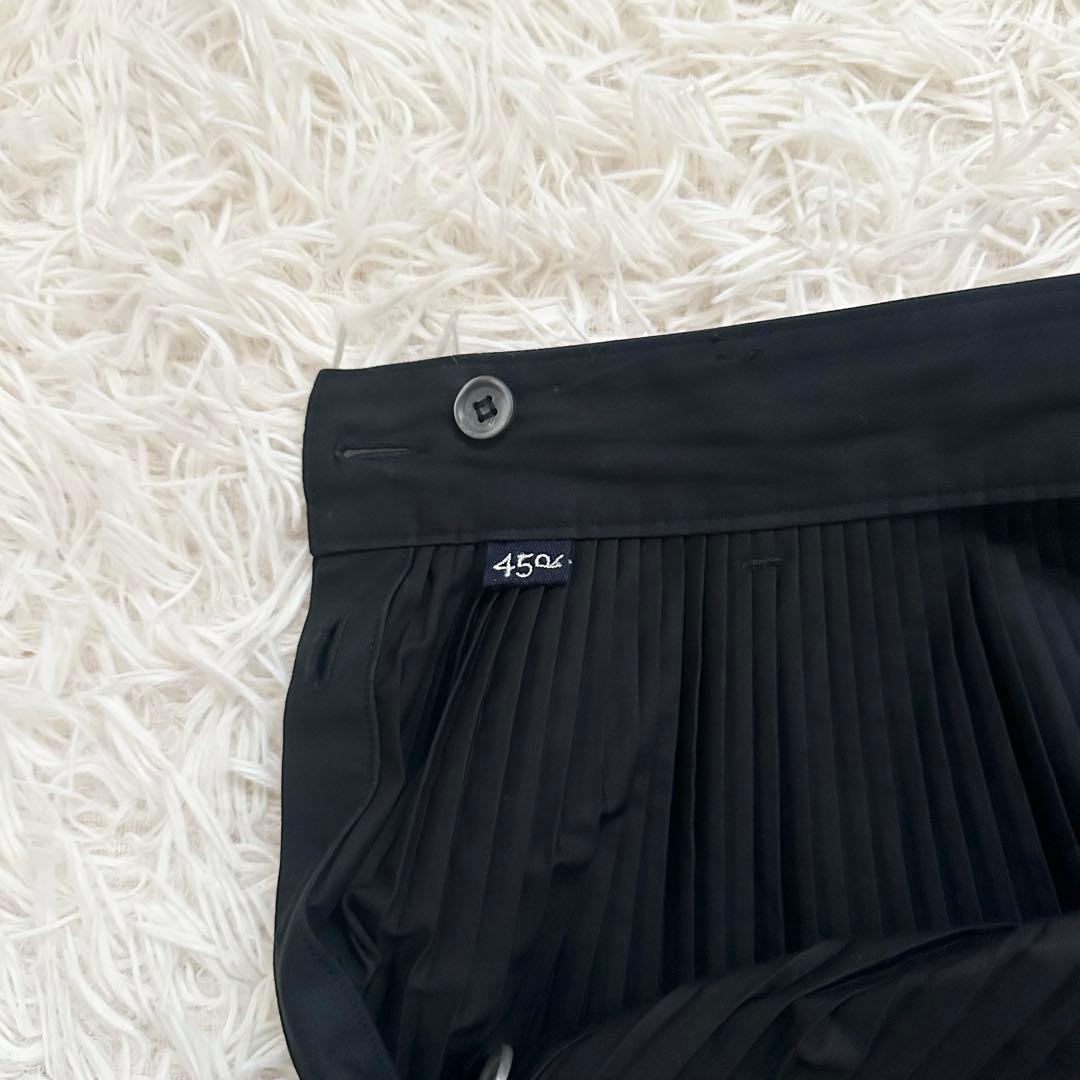 美品✨️45R ダンプ アコーディオンプリーツスカート 綿100% 黒 Lサイズ