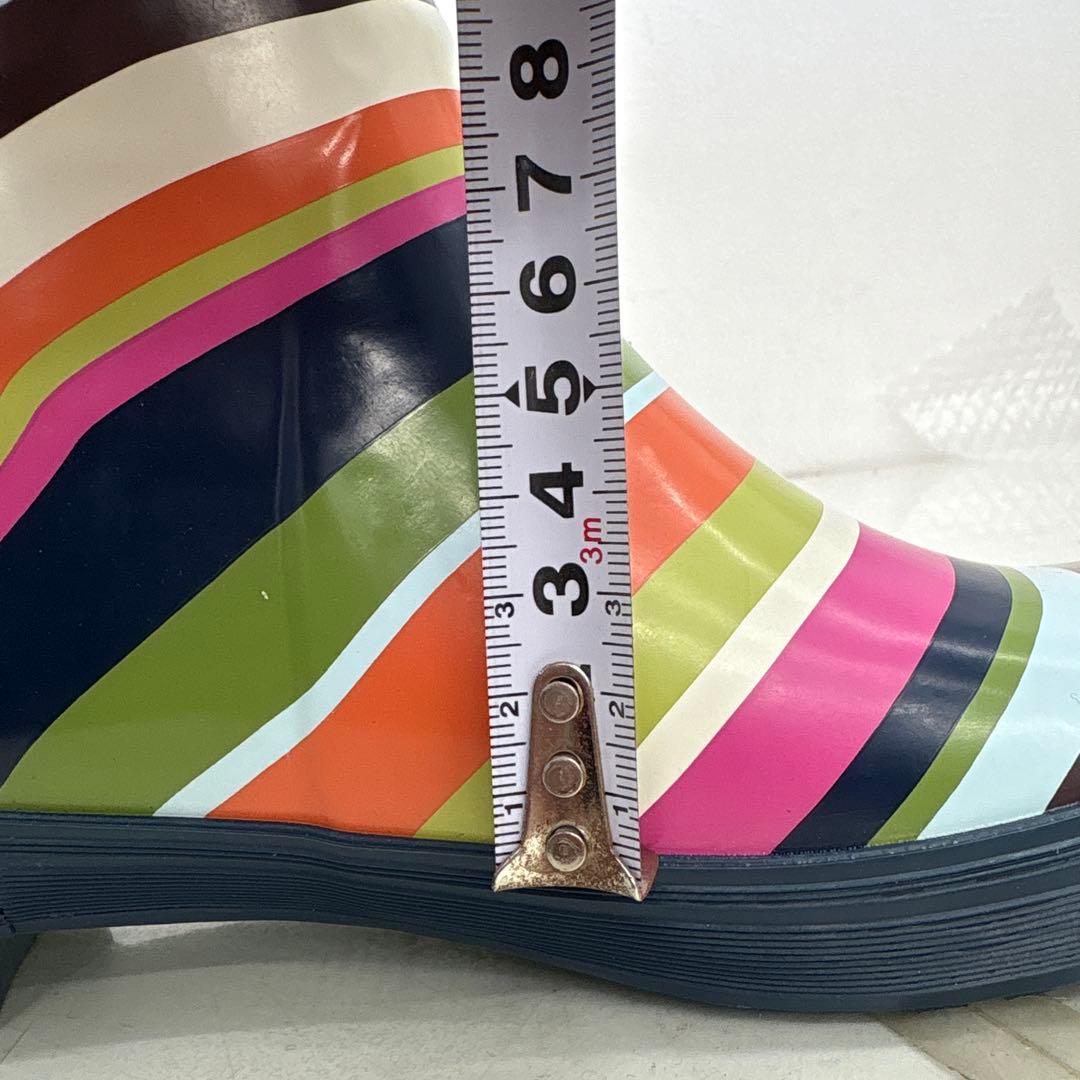 COACH コーチ ストライプ レインブーツ 長靴 未使用品 マルチカラー