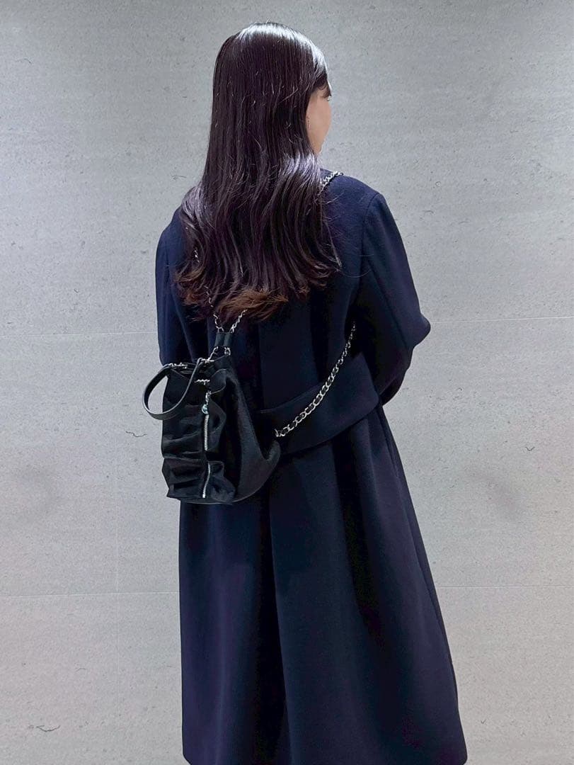 タグ付新品未使用 CELFORD チェーンショルダーフリルサック 黒