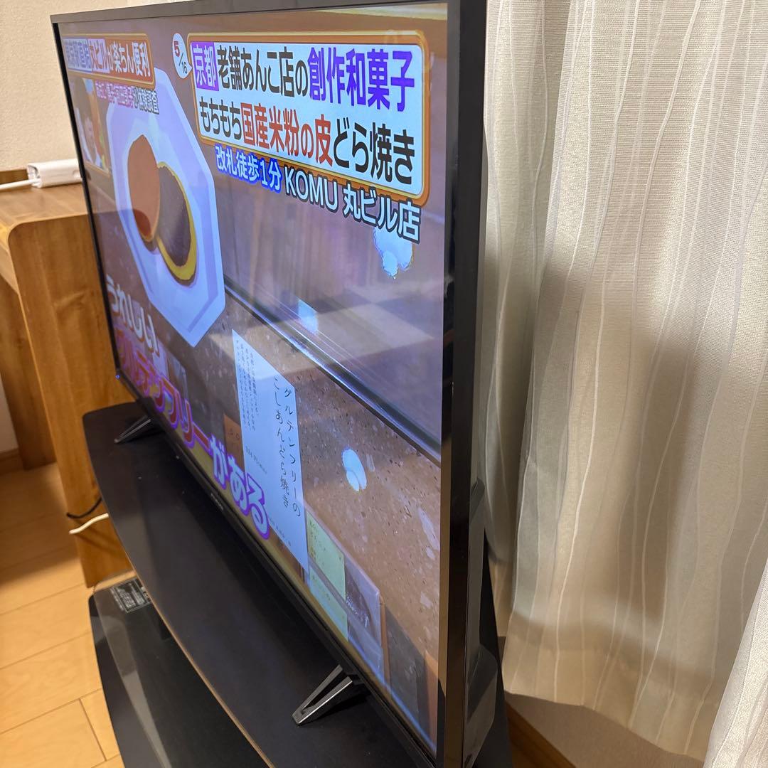 フナイ　43型 テレビ FL-43U3040　21年製　テレビ台、リモコン付