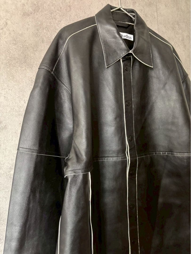 アクネストゥディオズ 　レザーシャツジャケット　長袖シャツ