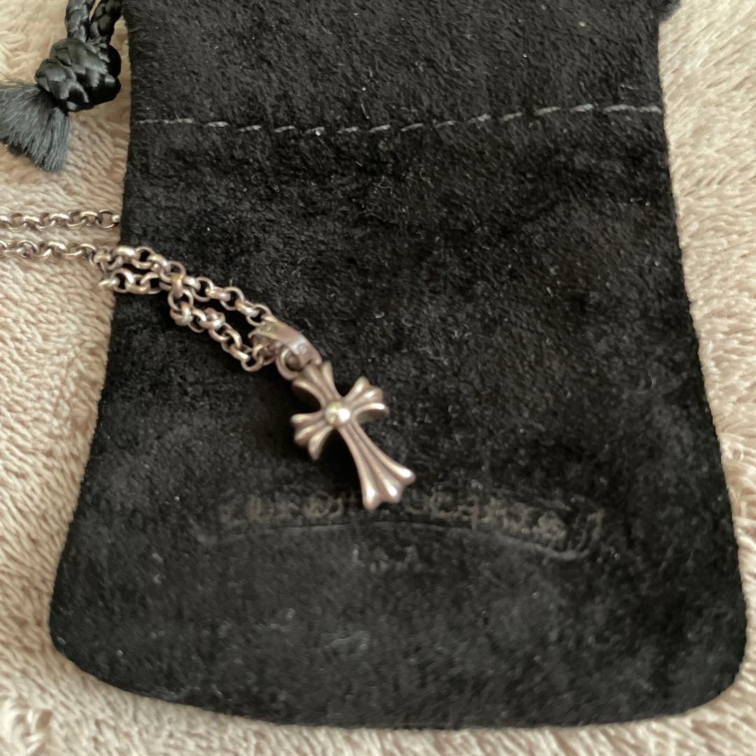 クロムハーツ ベビーファットクロス 純正 パヴェダイヤ　ロールチェーン18
