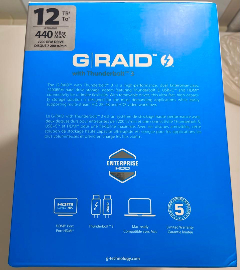 【新品未開封】WD G-RAID with Thunderbolt 3 12TB