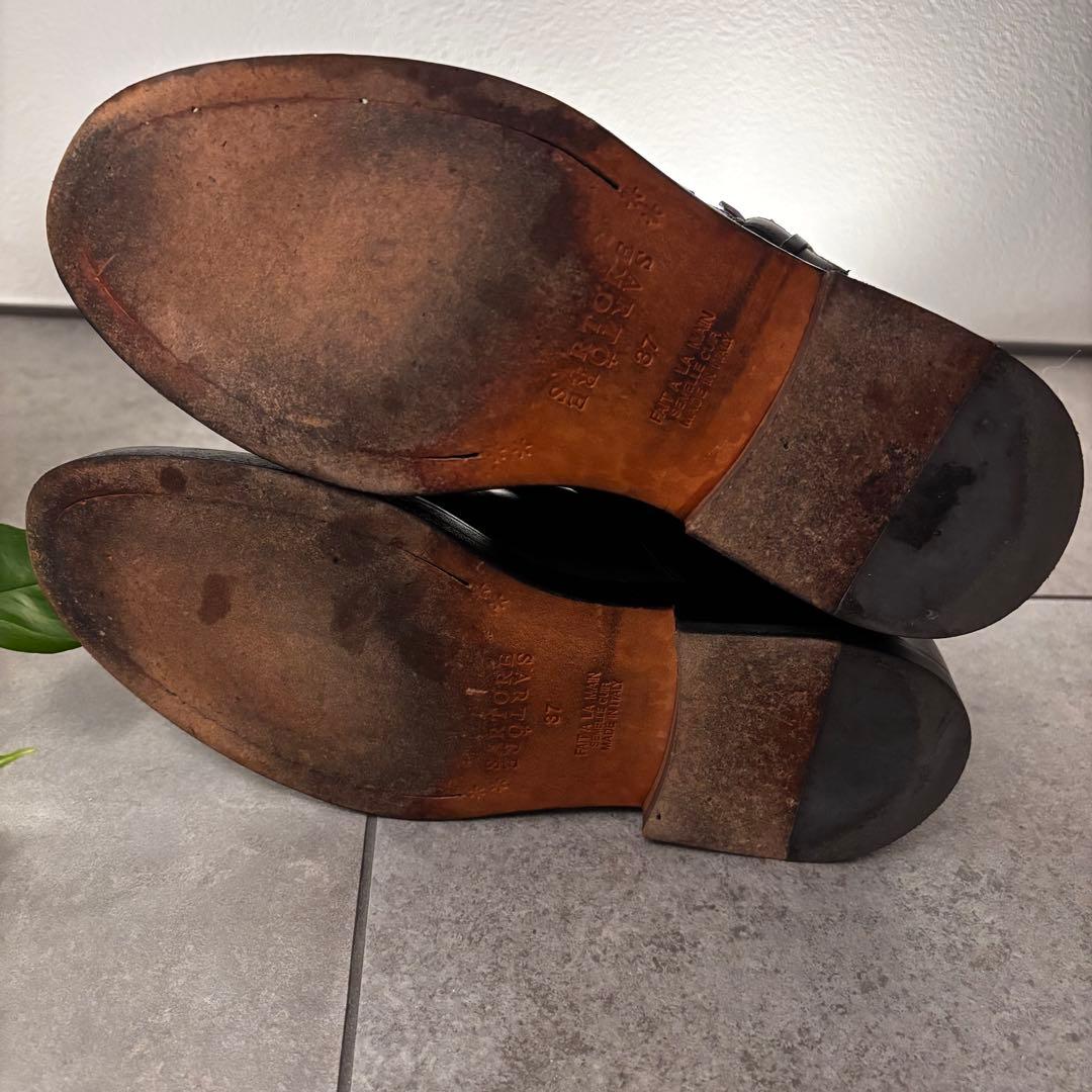 SARTORE ショートブーツ　モンクストラップ　24㌢　黒　ブーツ　サルトル