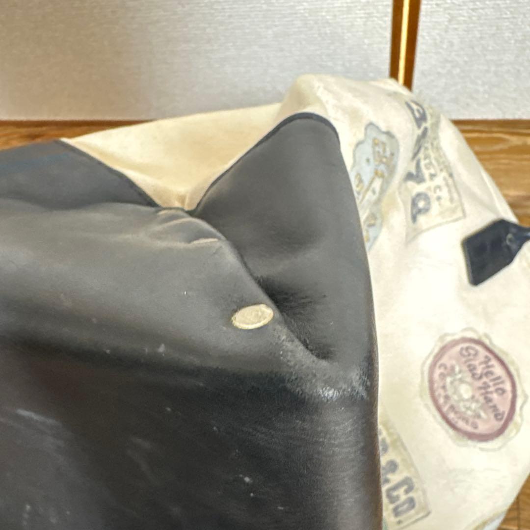 GLADHAND ハンドペイント ヘリテージレザー　キャンバス トートバッグ