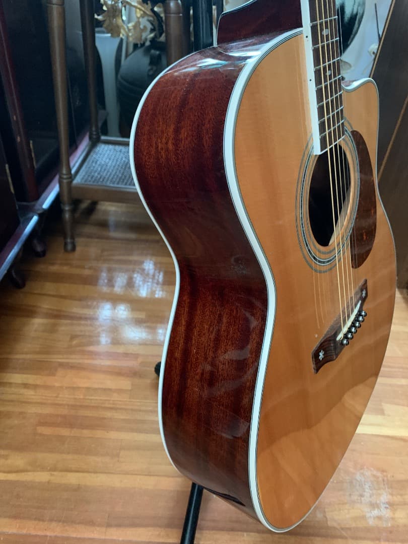 Saga アコースティックギター カッタウェイ　オール単板