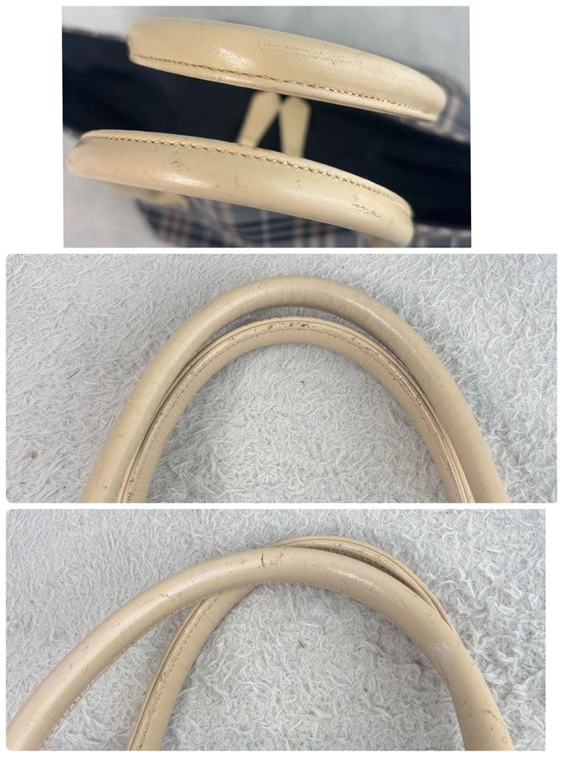 バーバリーブルーレーベル 水色 系チェック柄エコバッグ 日本製 トートバッグ