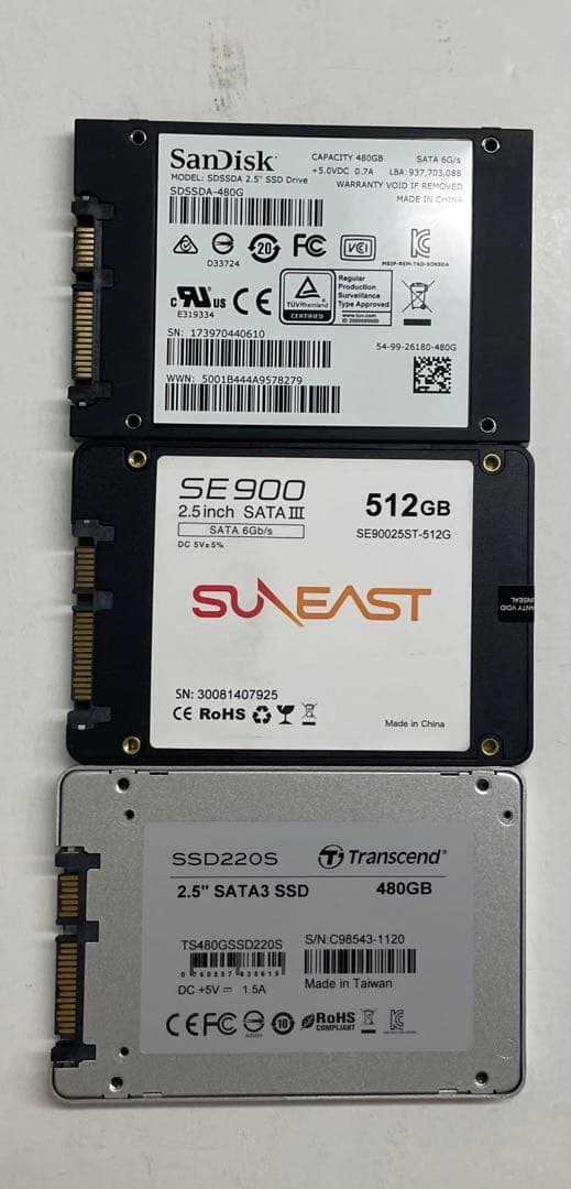 2.5インチ SSD SATA ハードディスク 正常品 3枚セット