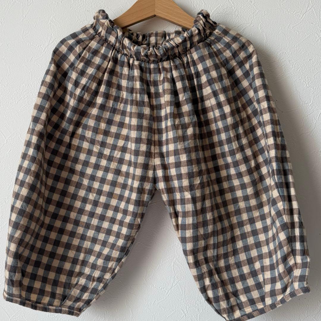 【美品】オーガニックズー　チェックパンツ