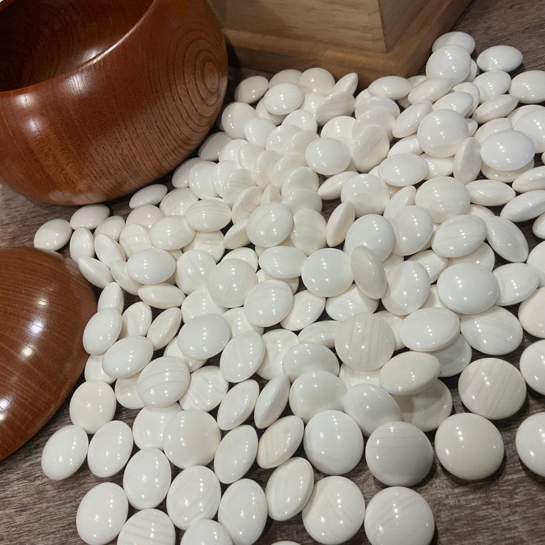 32800美品！高級 碁石 蛤 那智黒 36号、特大 碁笥、桐 碁笥箱