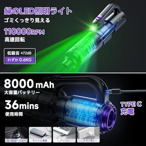 掃除機 コードレス Bivark 28000pa超強力吸引【2025業界初!rm