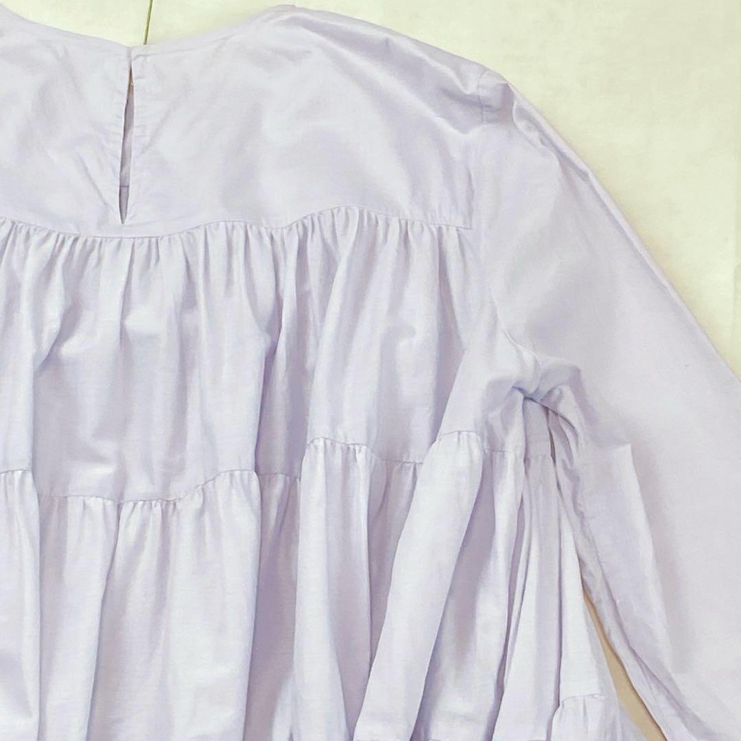 美品 マーレット ソリマン ラベンダー ティアードフリル ワンピース