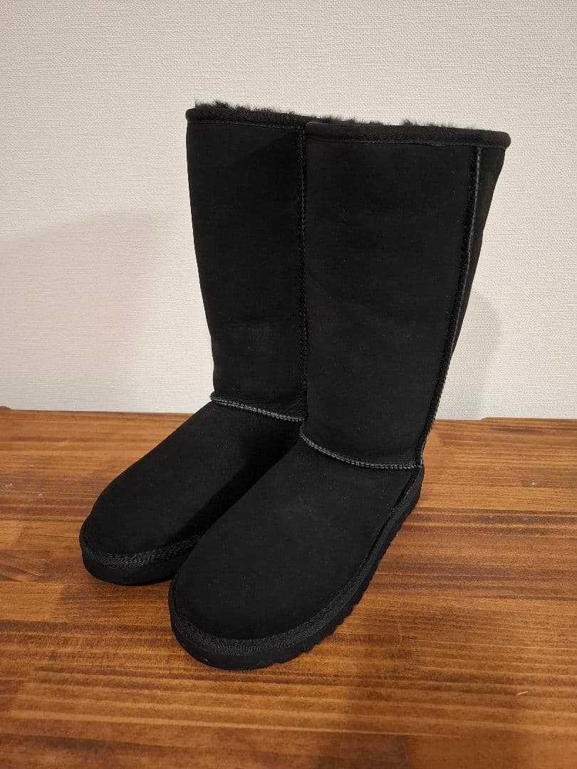 UGG ムートンブーツ 24cm 試着のみ 極美品 未使用級 箱なし ブラック