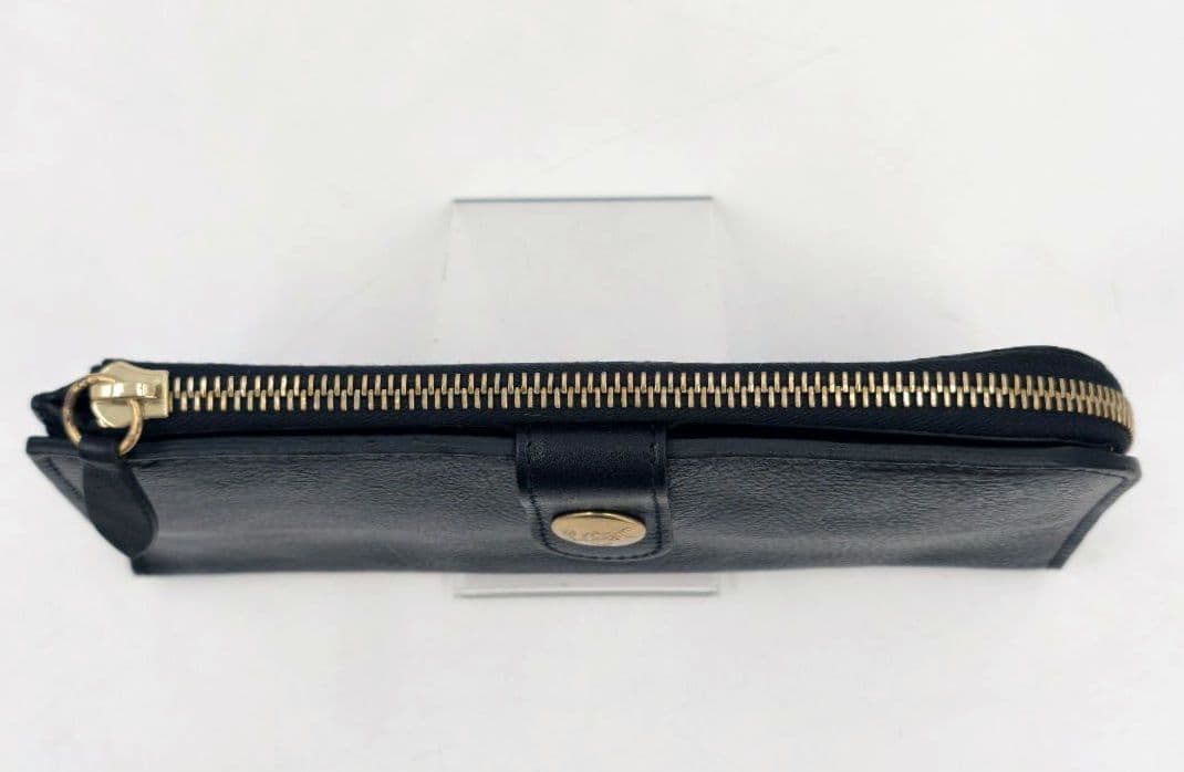 【美品 高級◎】イルビゾンテ 長財布 ラウンドジップ 本革 イタリア製 黒 袋付