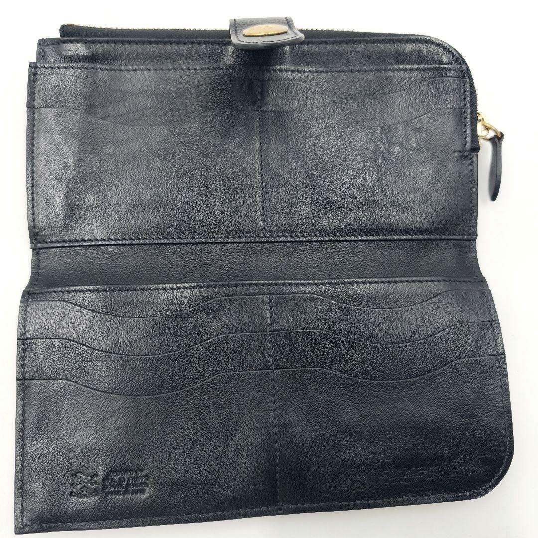 【美品 高級◎】イルビゾンテ 長財布 ラウンドジップ 本革 イタリア製 黒 袋付