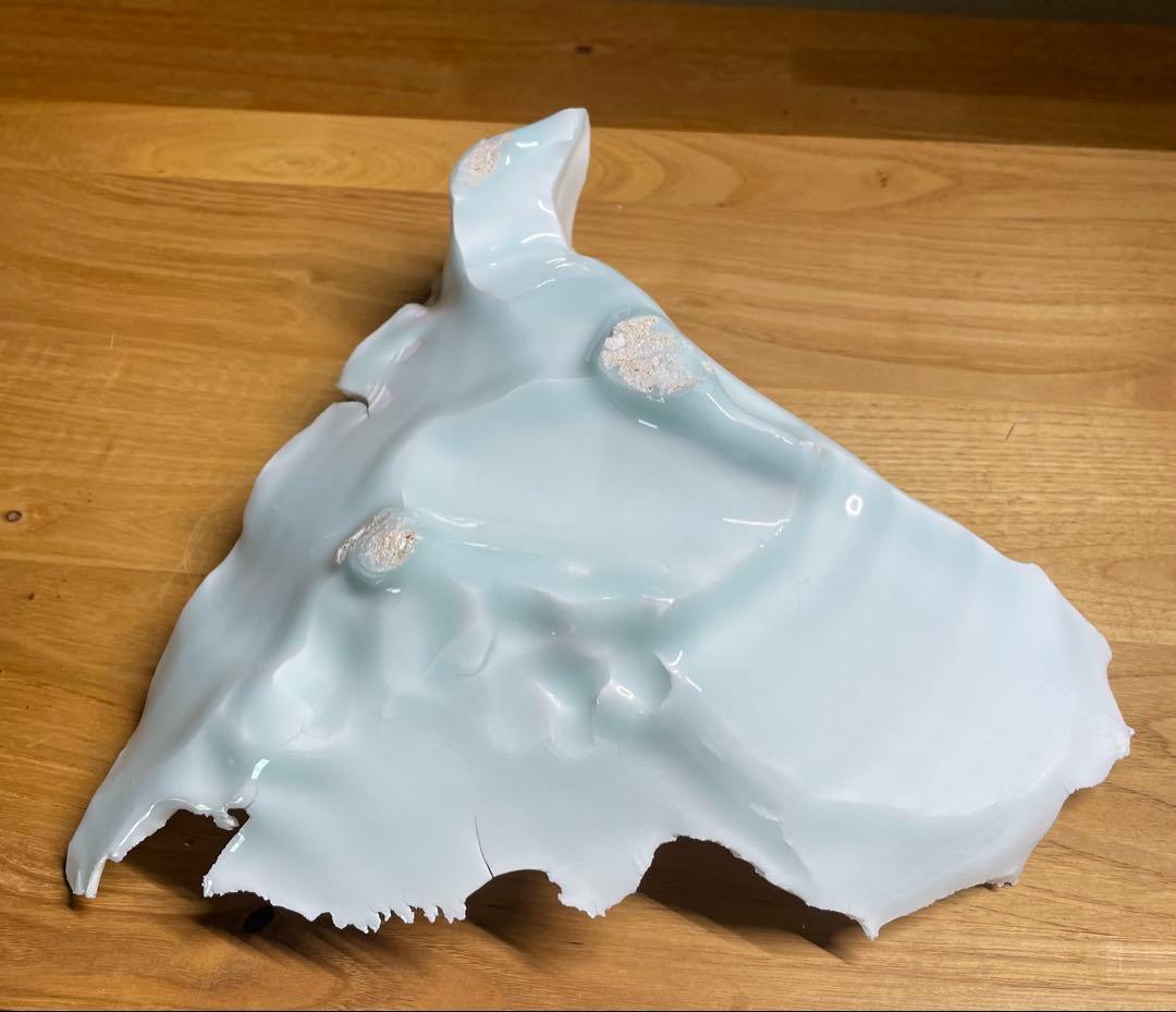 ゆうかプロフ必読　加藤委作品　青白磁三角皿(B)