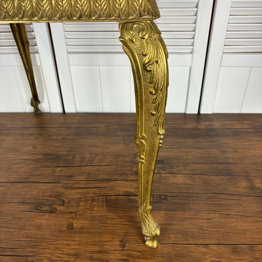 【送料込】アンティーク家具　猫足　ヴィンテージ　サイドテーブル　英国風　象嵌