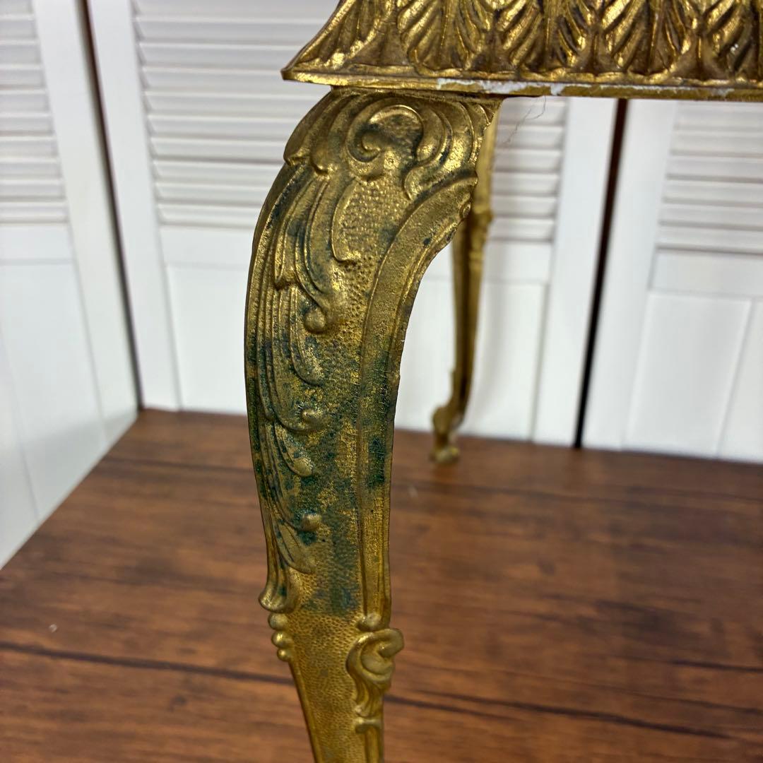 【送料込】アンティーク家具　猫足　ヴィンテージ　サイドテーブル　英国風　象嵌