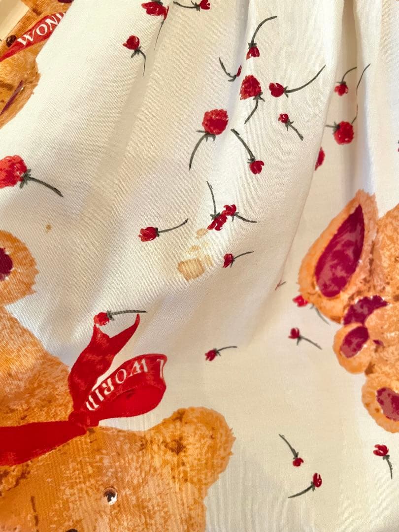 い*ご様 ワンダフルワールド　親子熊　前あきスカート　キナリ