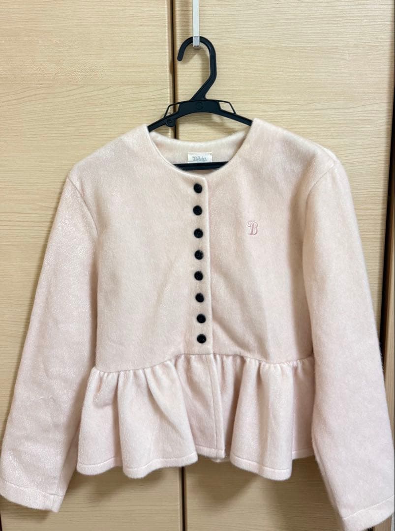 Bibiy ペプラムカーディガン　ピンク