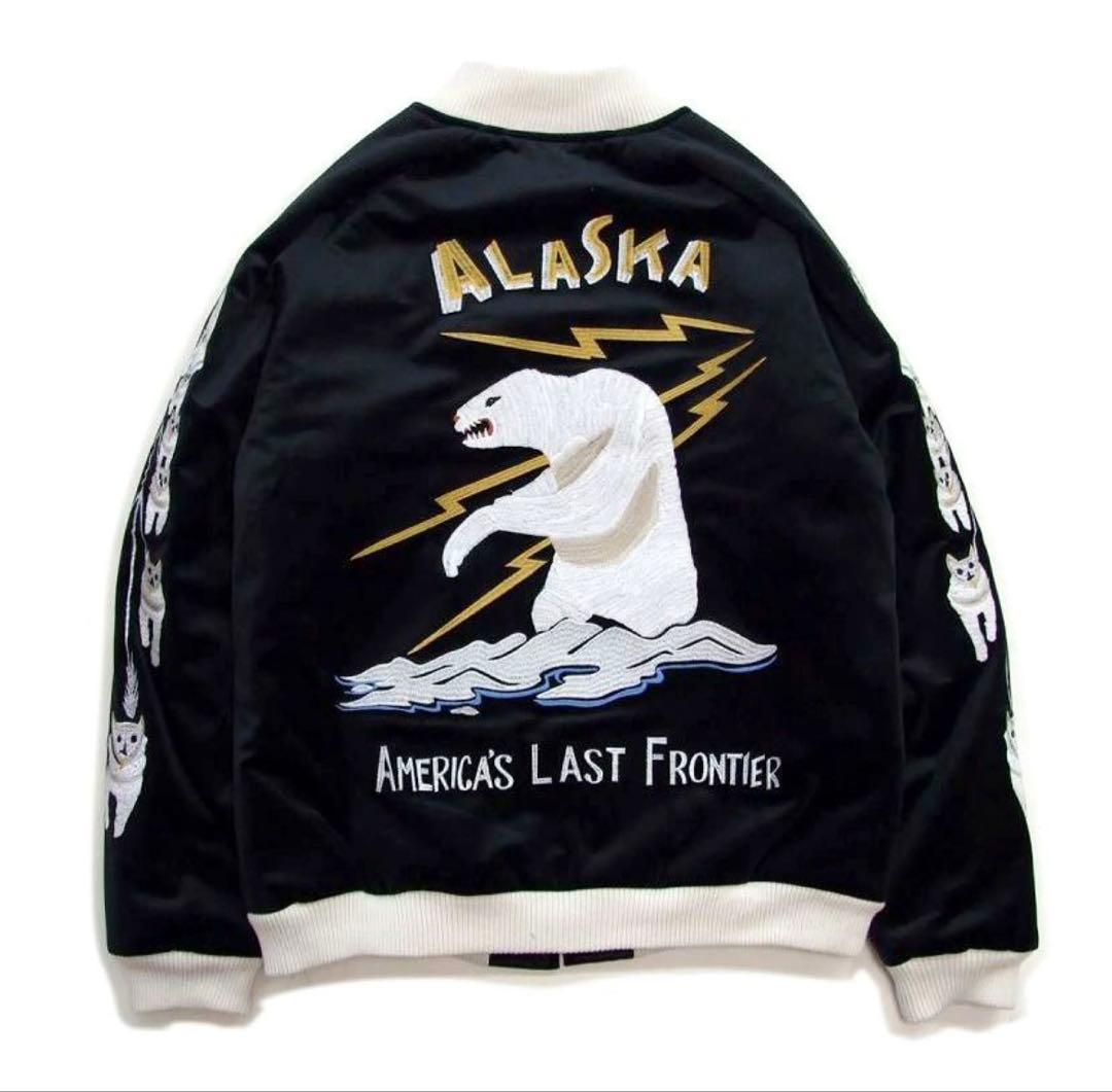 HOUSTON アラスカ スカジャン ブラック