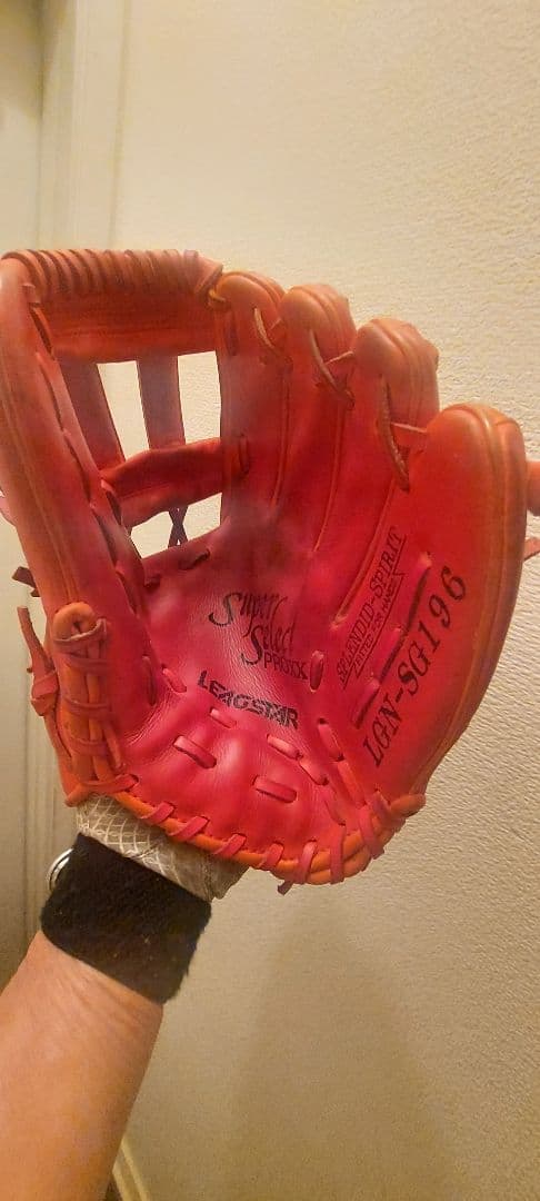 リーグスター内野用グローブ LGA-967 赤　軟式もしくは硬式　大人用