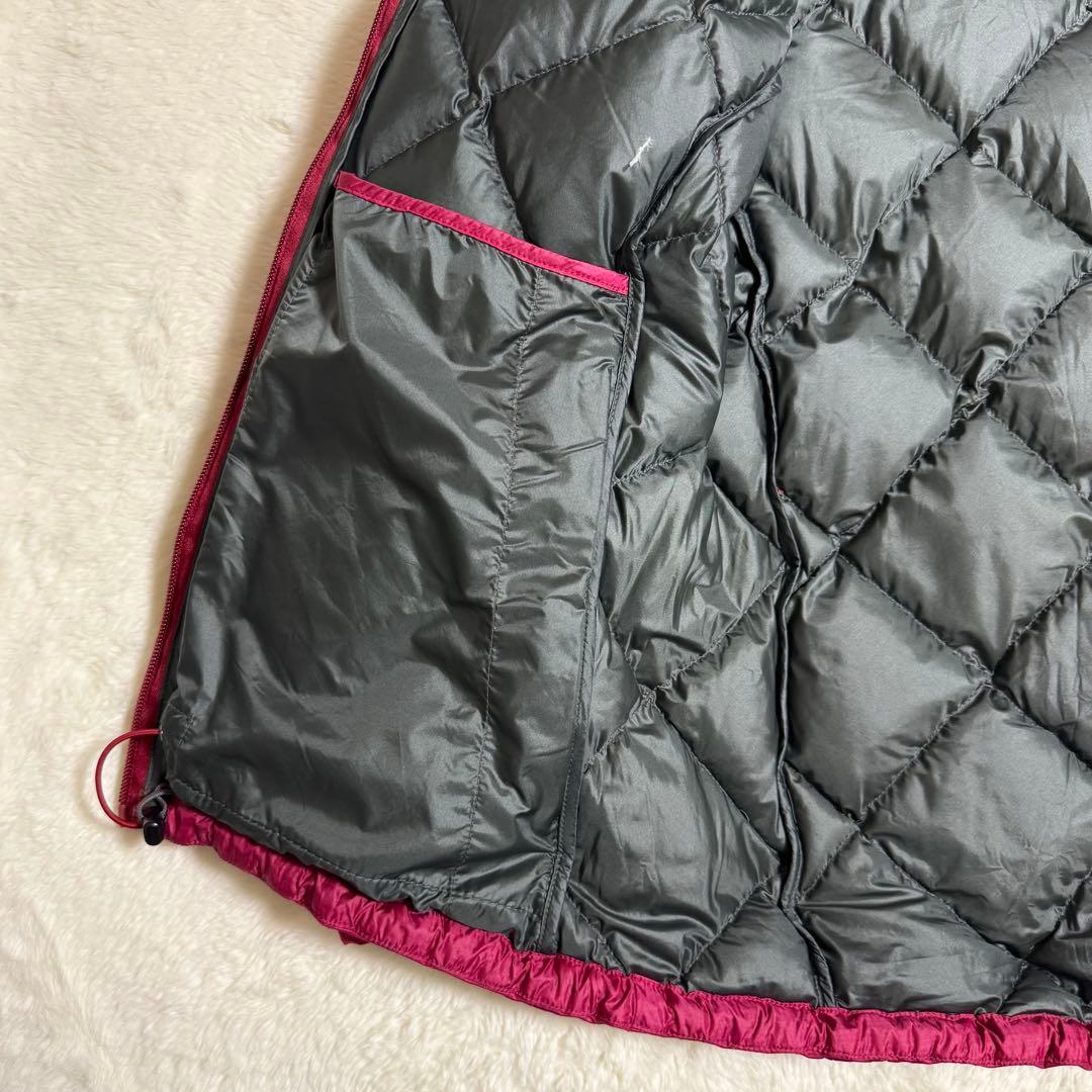 極美品モンベル800FP ライトアルパインダウンパーカS赤ドローコード