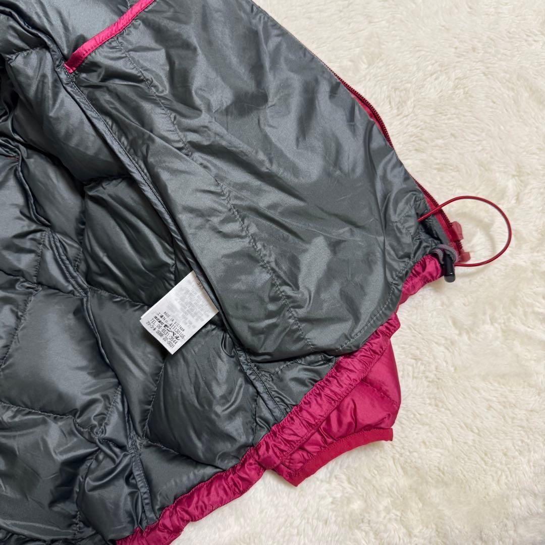 極美品モンベル800FP ライトアルパインダウンパーカS赤ドローコード