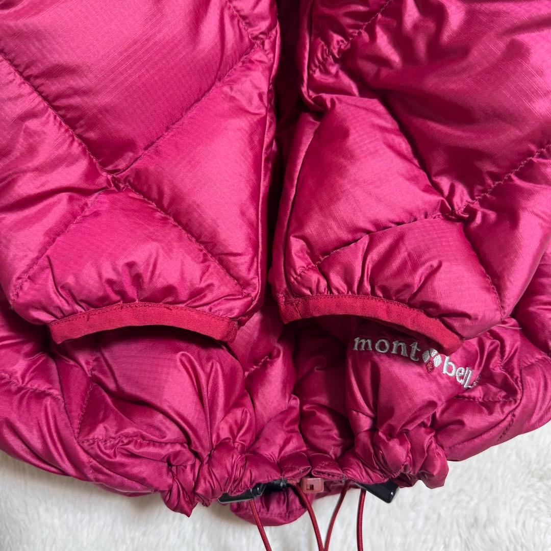 極美品モンベル800FP ライトアルパインダウンパーカS赤ドローコード