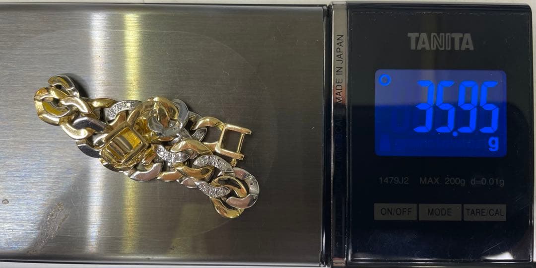 18金プラチナ850 ダイヤ 喜平ブレスレット