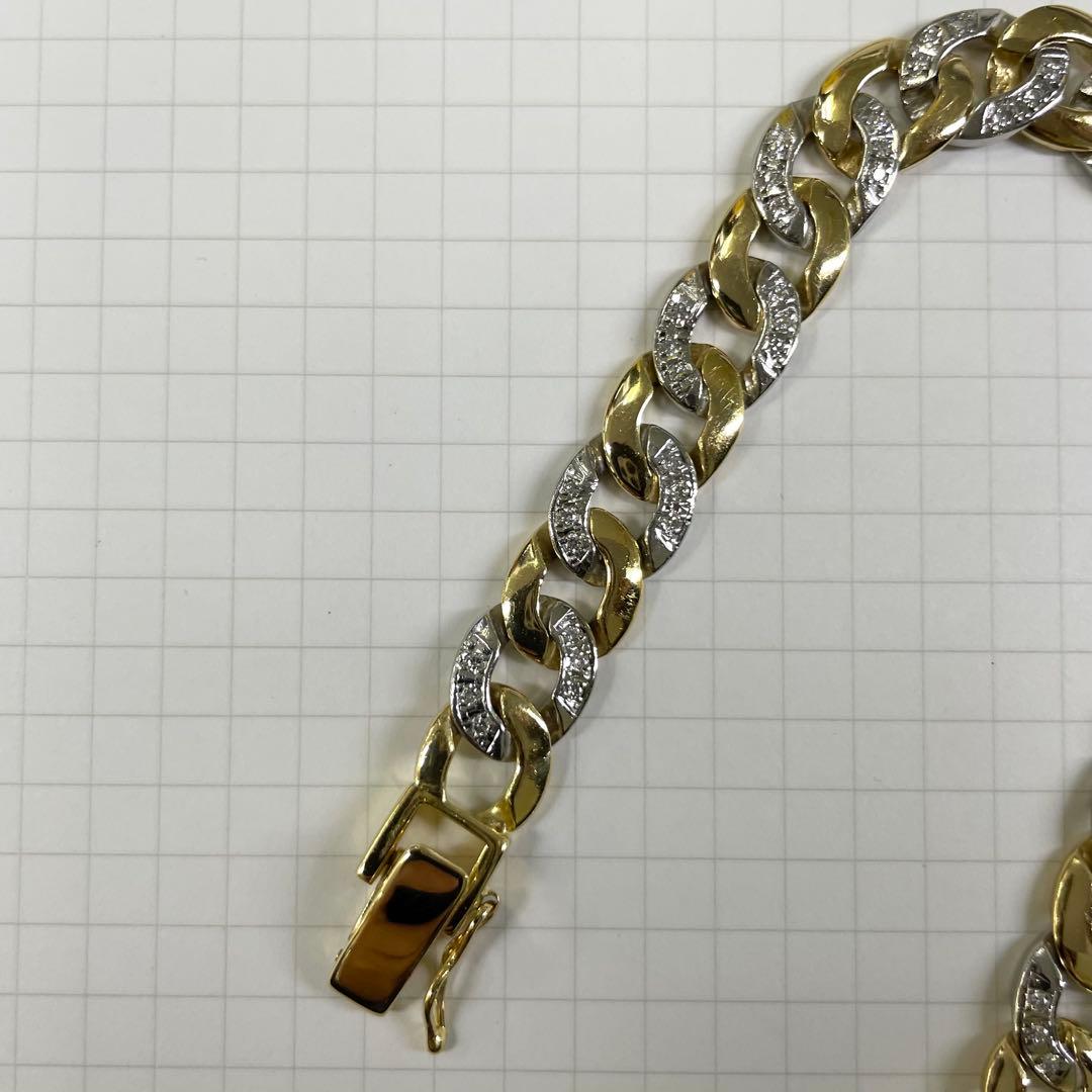 18金プラチナ850 ダイヤ 喜平ブレスレット