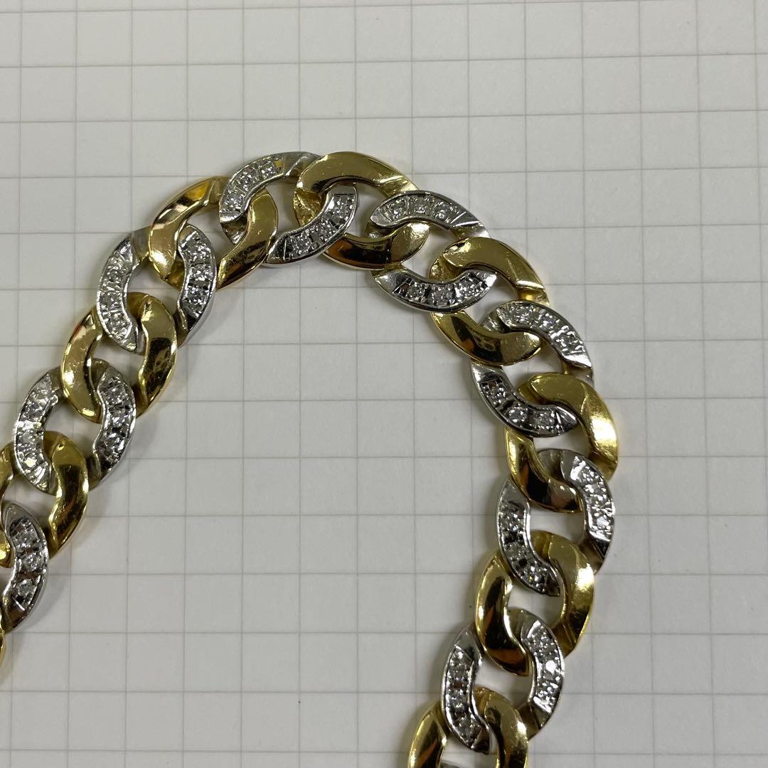 18金プラチナ850 ダイヤ 喜平ブレスレット