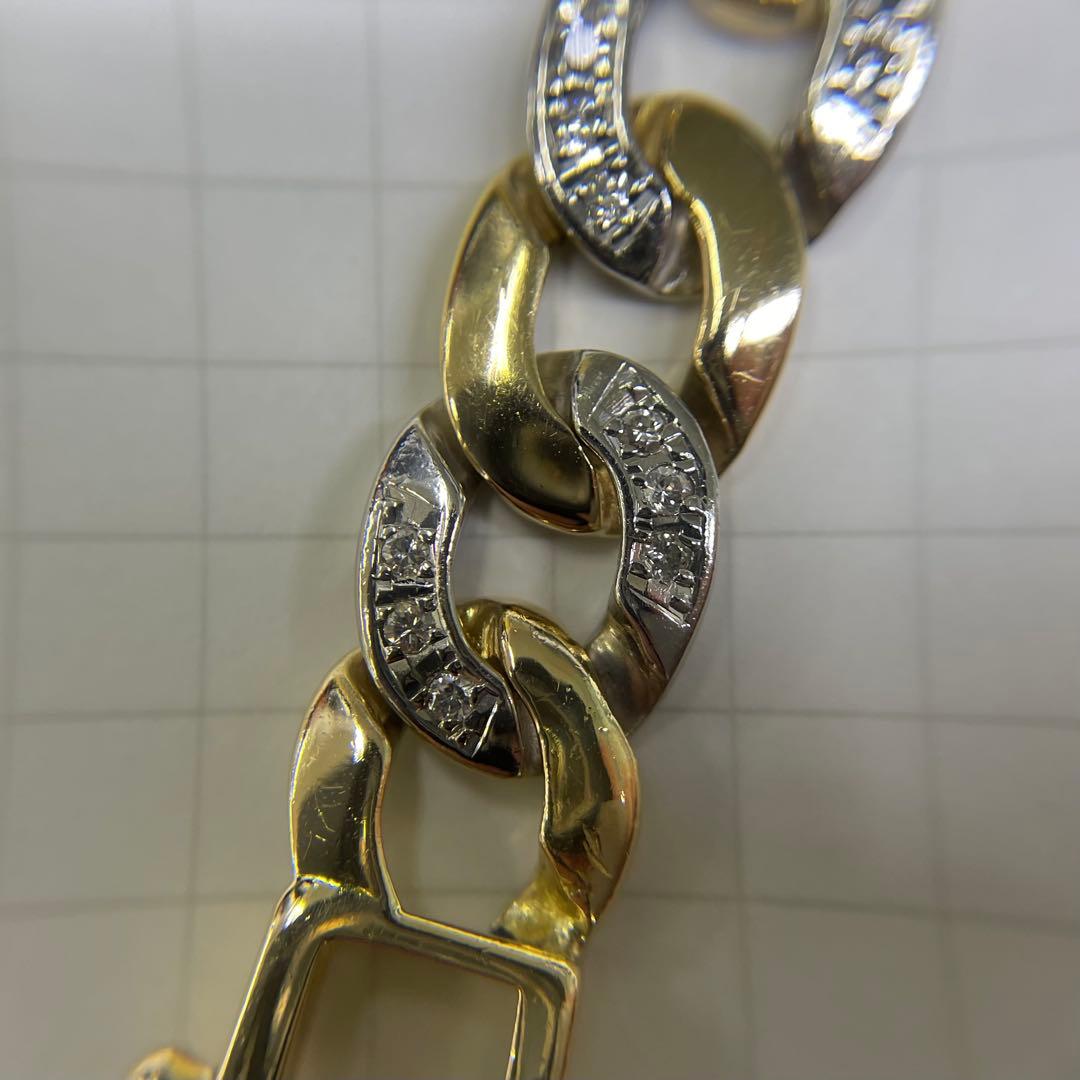 18金プラチナ850 ダイヤ 喜平ブレスレット