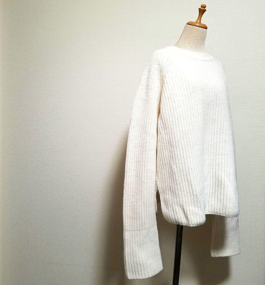 GENTLE WOMAN 畦編みオーバーサイズニット オフホワイト
