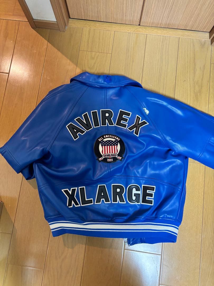 AVIREX XLARGE 青 レザージャケット