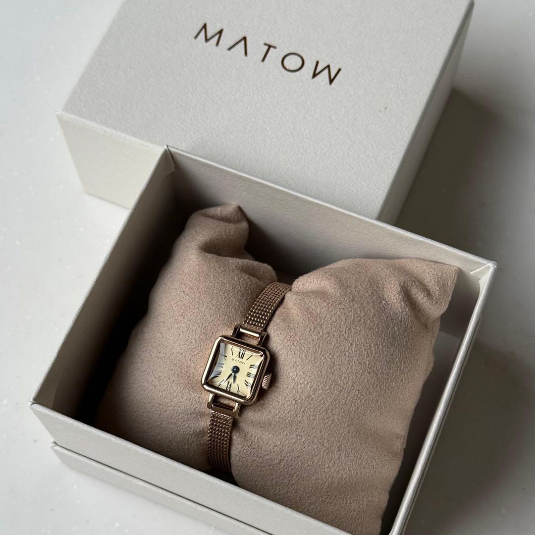 MATOW TSUKI 淡月ローズゴールド メッシュ時計