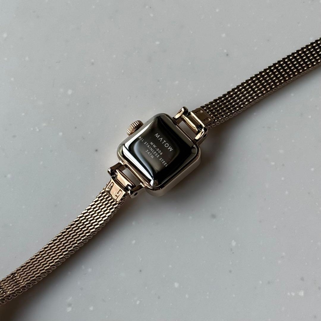 MATOW TSUKI 淡月ローズゴールド メッシュ時計