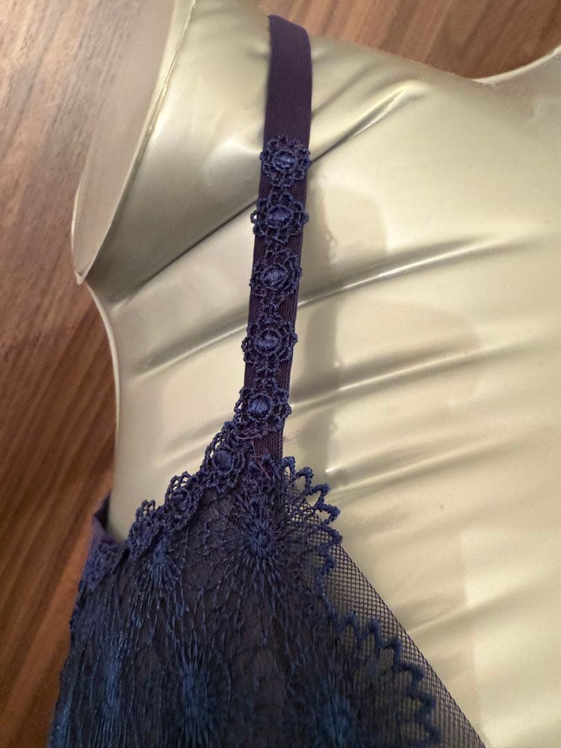 定価29480円Yue C70/M ネイビー　レース　ブラTバックセット　23G