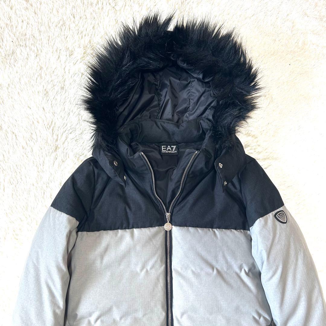 美品✨EMPORIO ARMANI EA7 ダウンコート　切り替え　フードファー