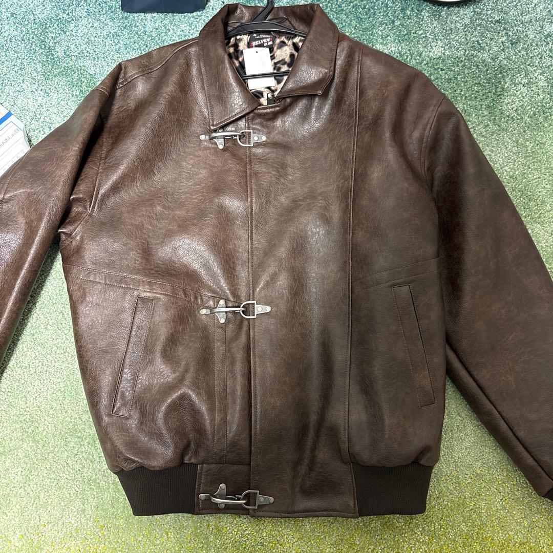 ジャケット・アウター BELVET Leopard Lined Fireman Jacket