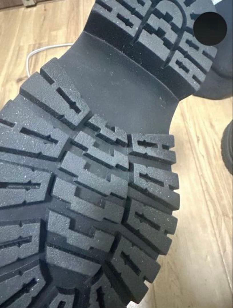 18cm インヒール　シークレットブーツ　レースアップ　ロング　ブーツ