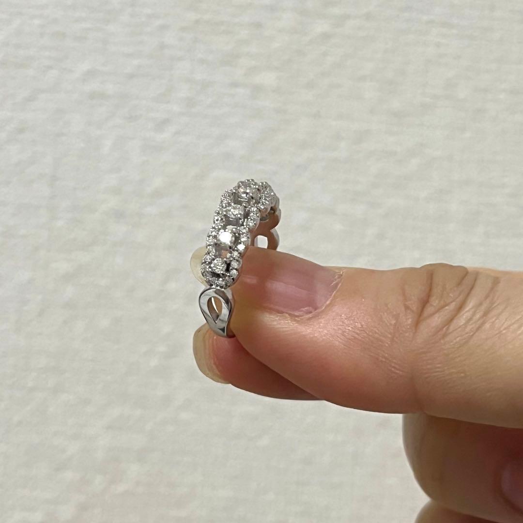 美品◆モアサナイト s925 レースリング　ヴァンドーム青山タイプ　#8号