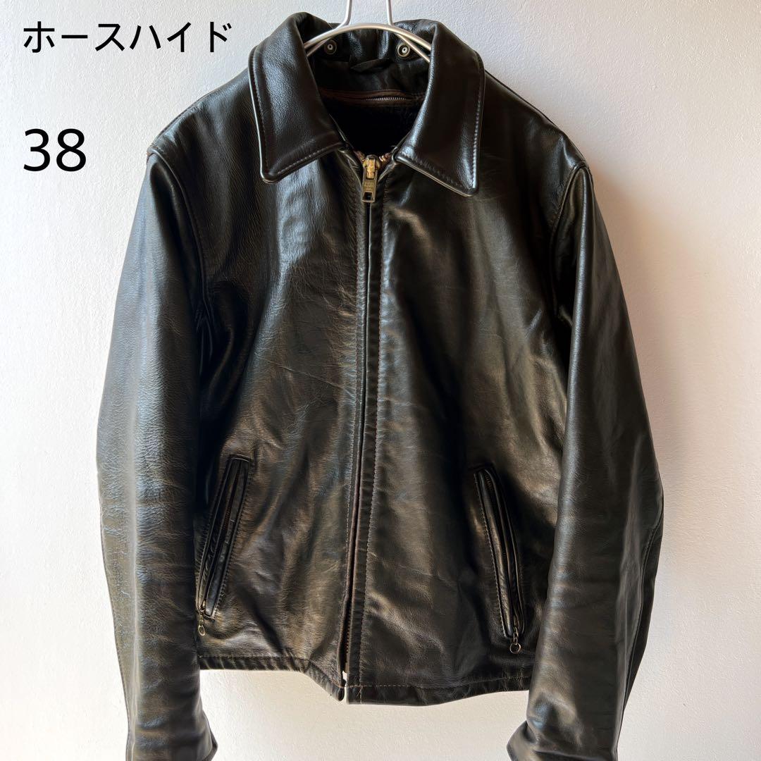 希少✨schott 襟付ライダースジャケット 652H ホースハイド　38 馬革
