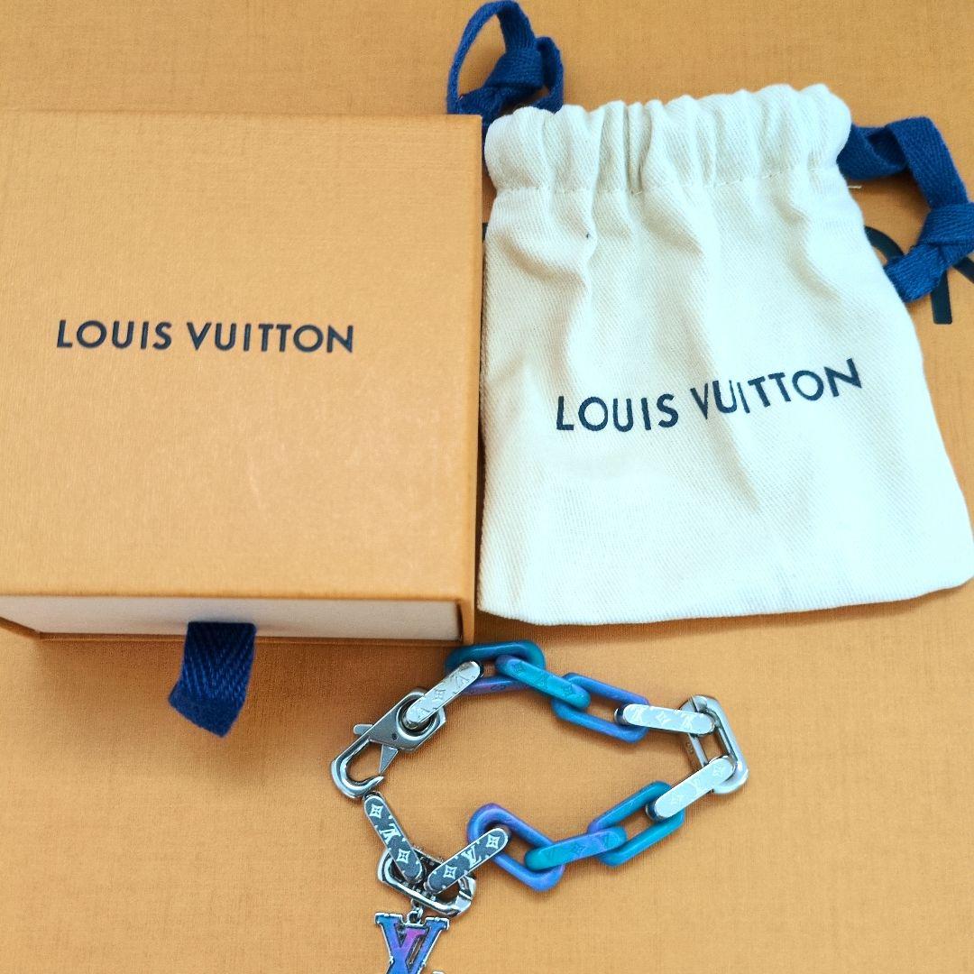 ルイヴィトン　M1229L ブレスレット モノグラムチェーン ブルー